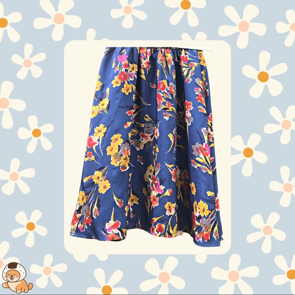 SOLD- Anthropologie Edme and Esyllte Goldfield Floral Silk Skirt - Picture 7 of 15